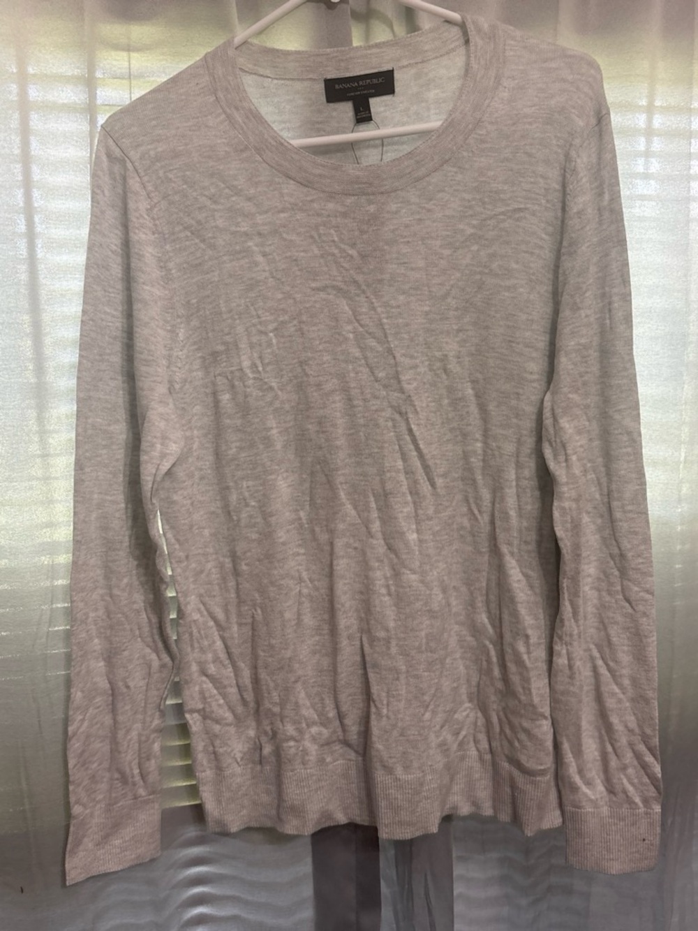 Banana Republic Light Heather Gray Crewneck Sweater